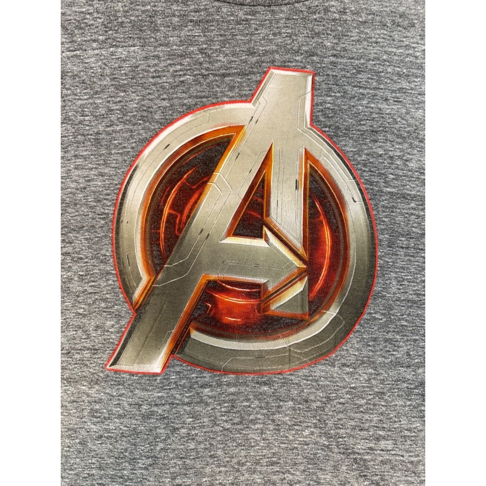 Marvel Avengers Age of Ultron Mens XL Heather Grey Graphic T-Shirt Logo #0052
